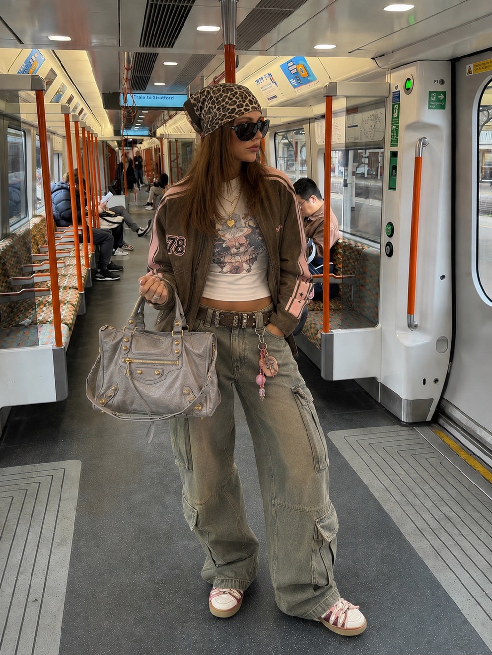 Balenciaga Grey City Bag with gold hardware